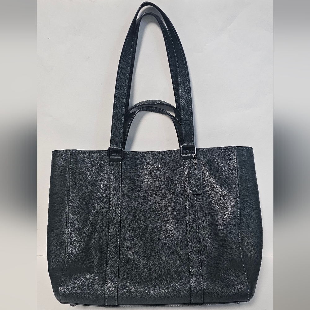 COACH H2222 C8157 Hunter Green Pebbled Leather Tote Bag